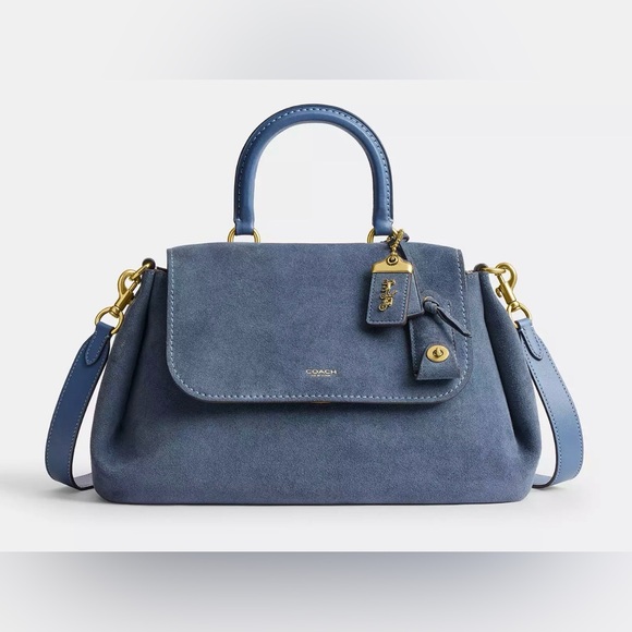 Coach Handbags - Coach Slouchy Rogue Top Handle Bag - Brass Light Denim UU